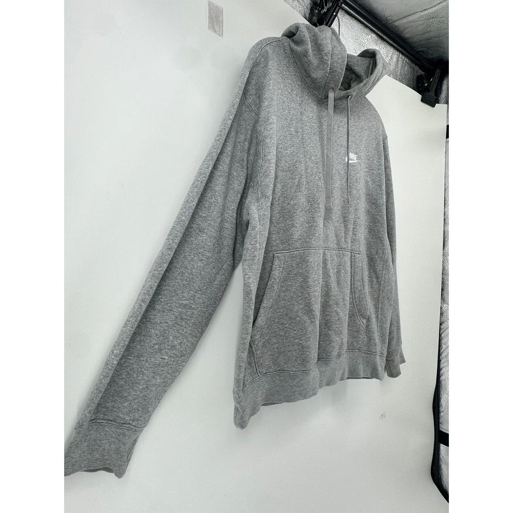 Nike Sportswear Club Fleece Pullover Hoodie Heather Grey Mens Small